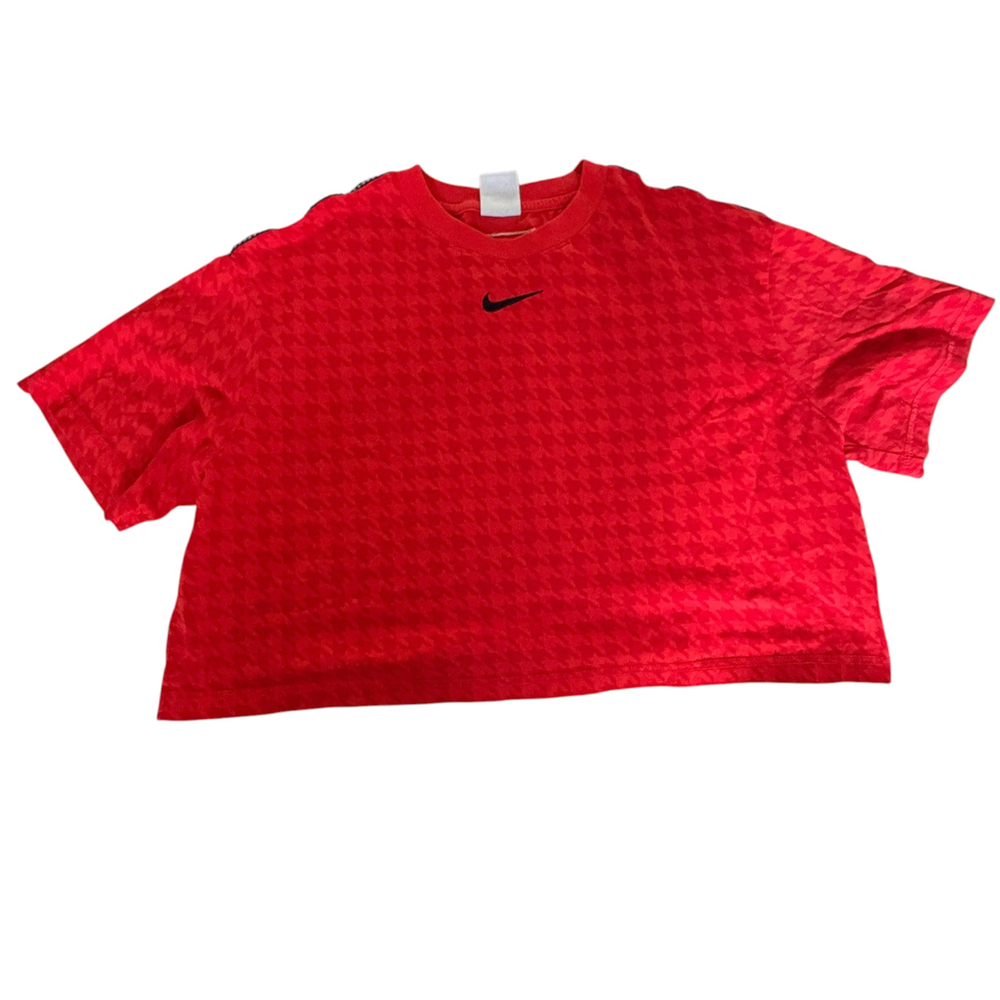 Nike Sportswear Icon Clash Red Houndstooth Crop Top Women’s M